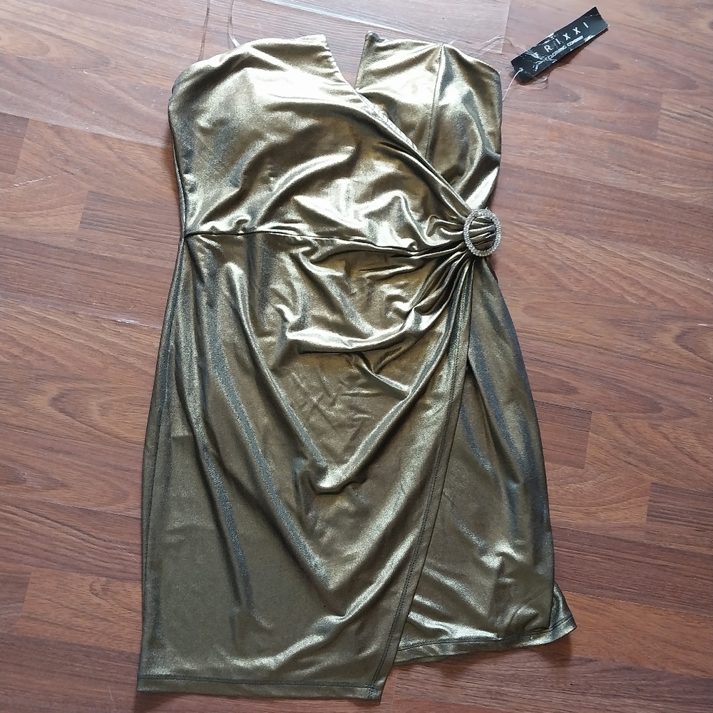 Golden Sleeveless Mini Party Dress